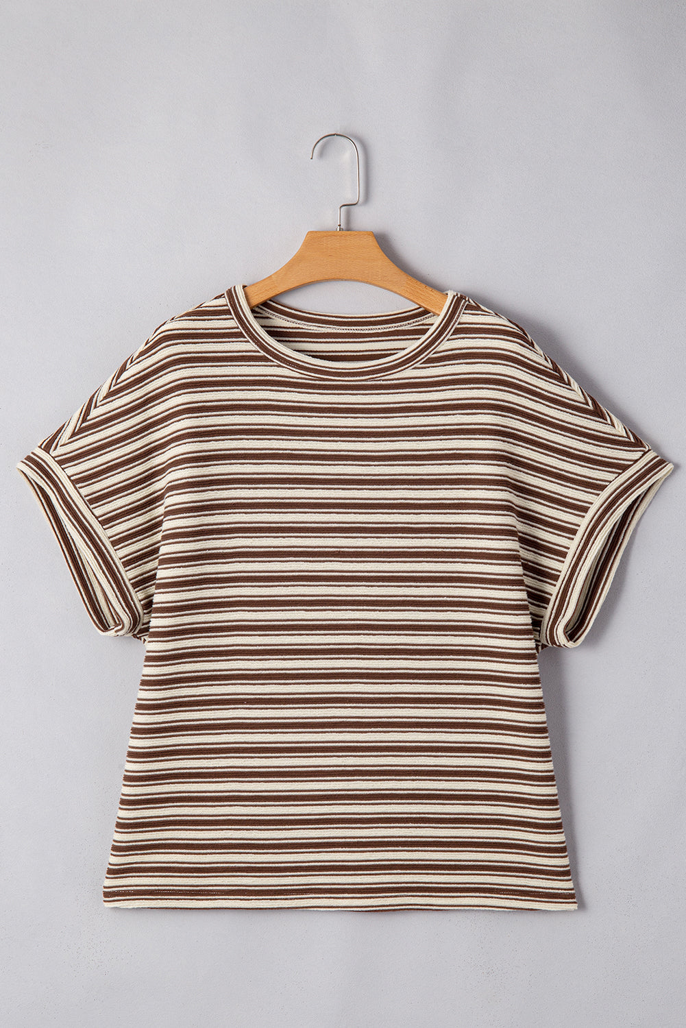 Abby Stripe Textured Side Slits Top - Threaded Pear