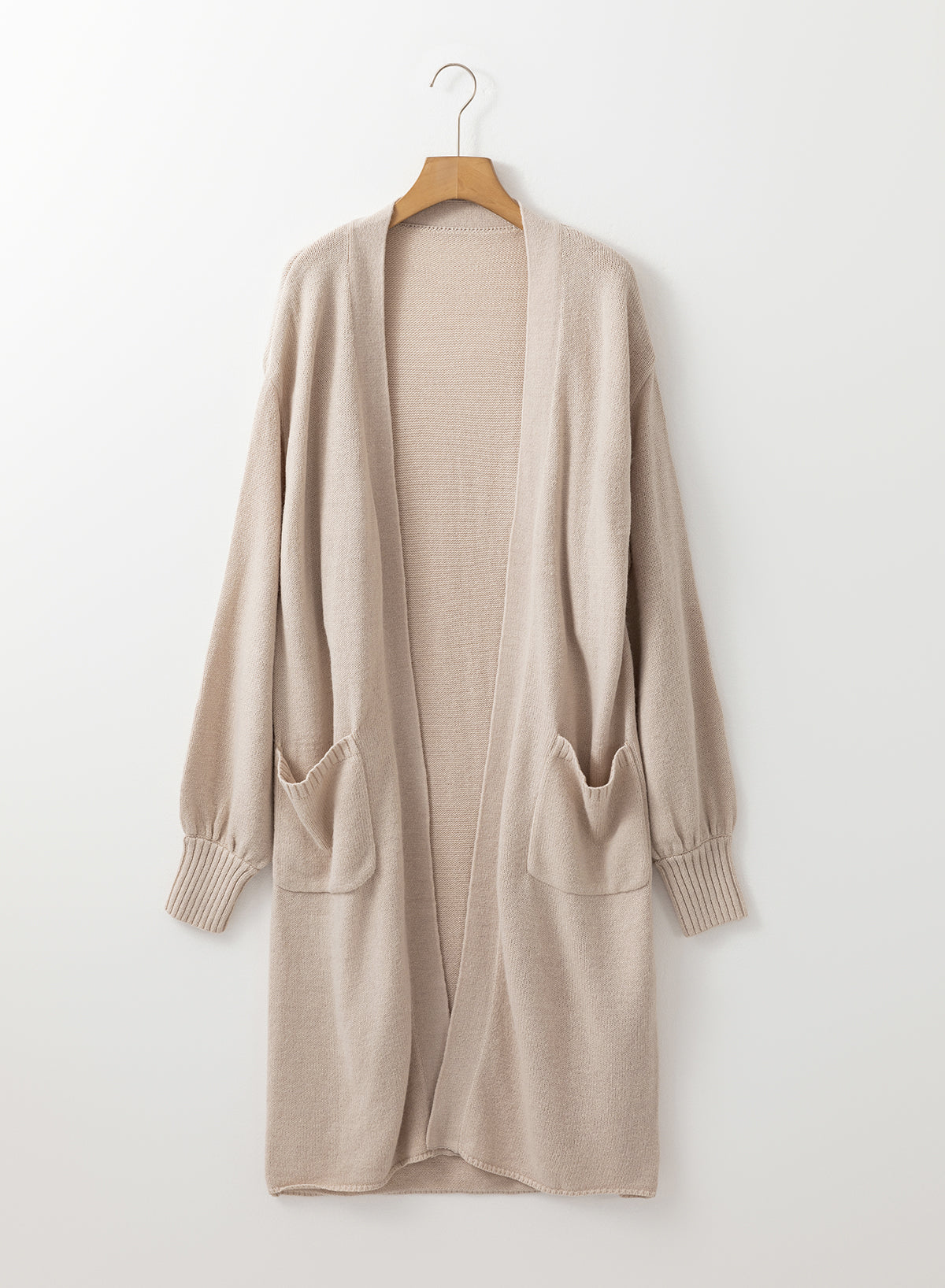 Daniela Pocket Long Knitted Cardigan - Threaded Pear