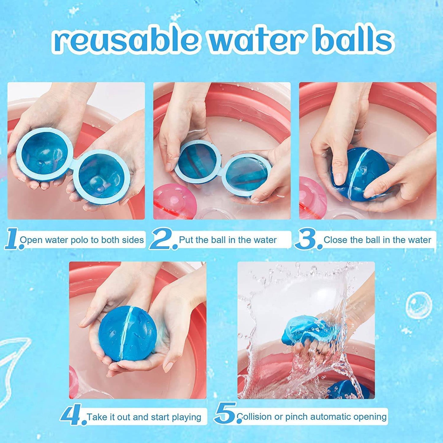 6 Pack Reusable Water Ballon - Threaded Pear