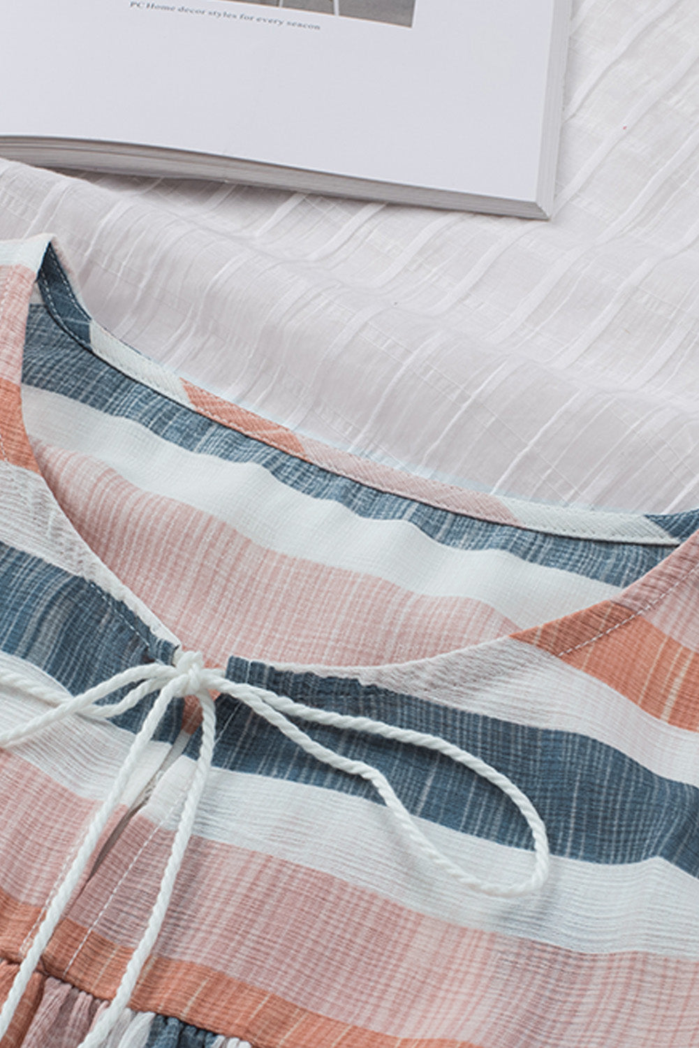 Arlette Split Neck Pleated Ruffled Short Sleeves Top - Threaded Pear