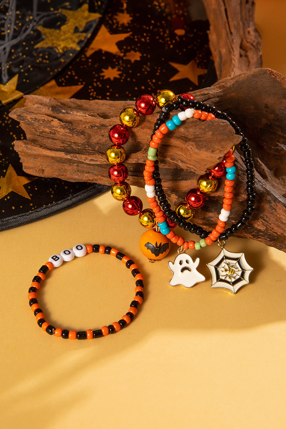Halloween Beaded Bracelet - Threaded Pear