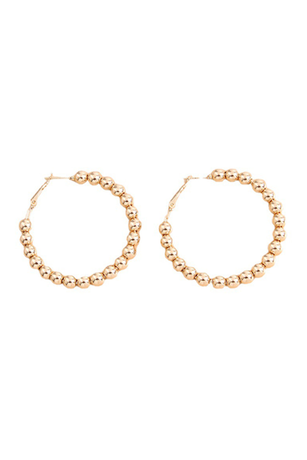 Gold Beads Hoop Earrings - Threaded Pear