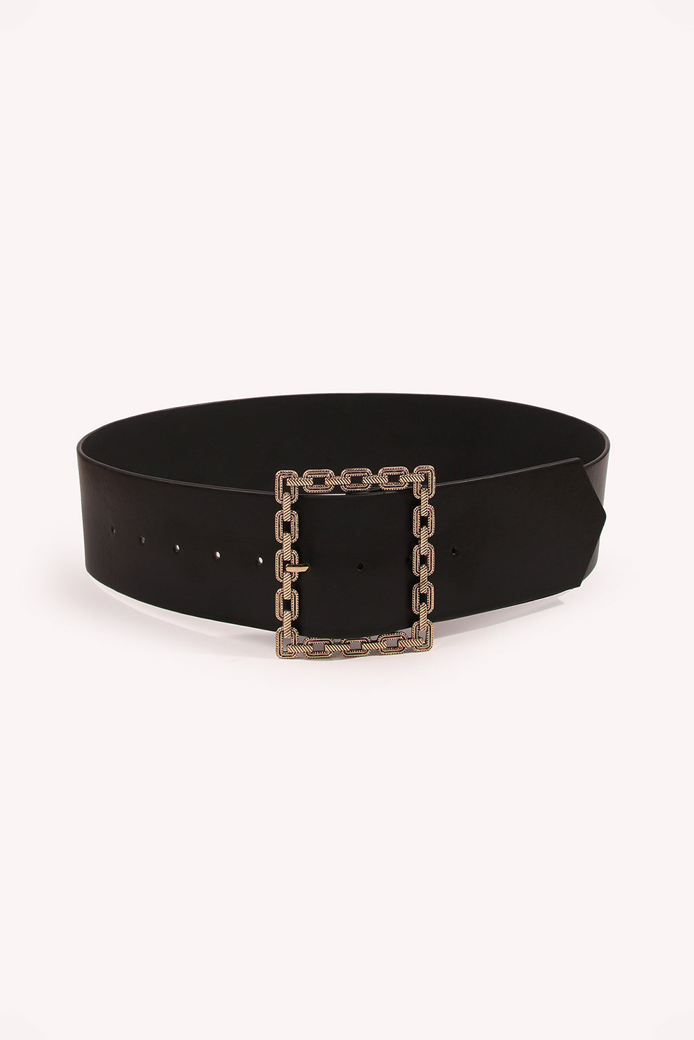Black Square Buckle Belt - Threaded Pear
