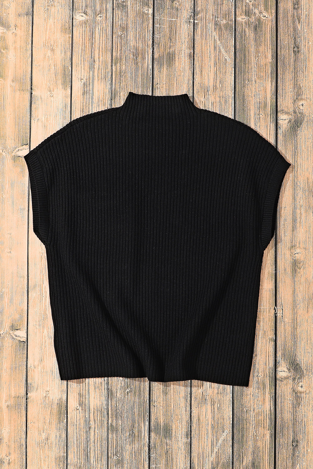 Lindsey Patch Pocket Ribbed Knit Short Sleeve Sweater - Threaded Pear