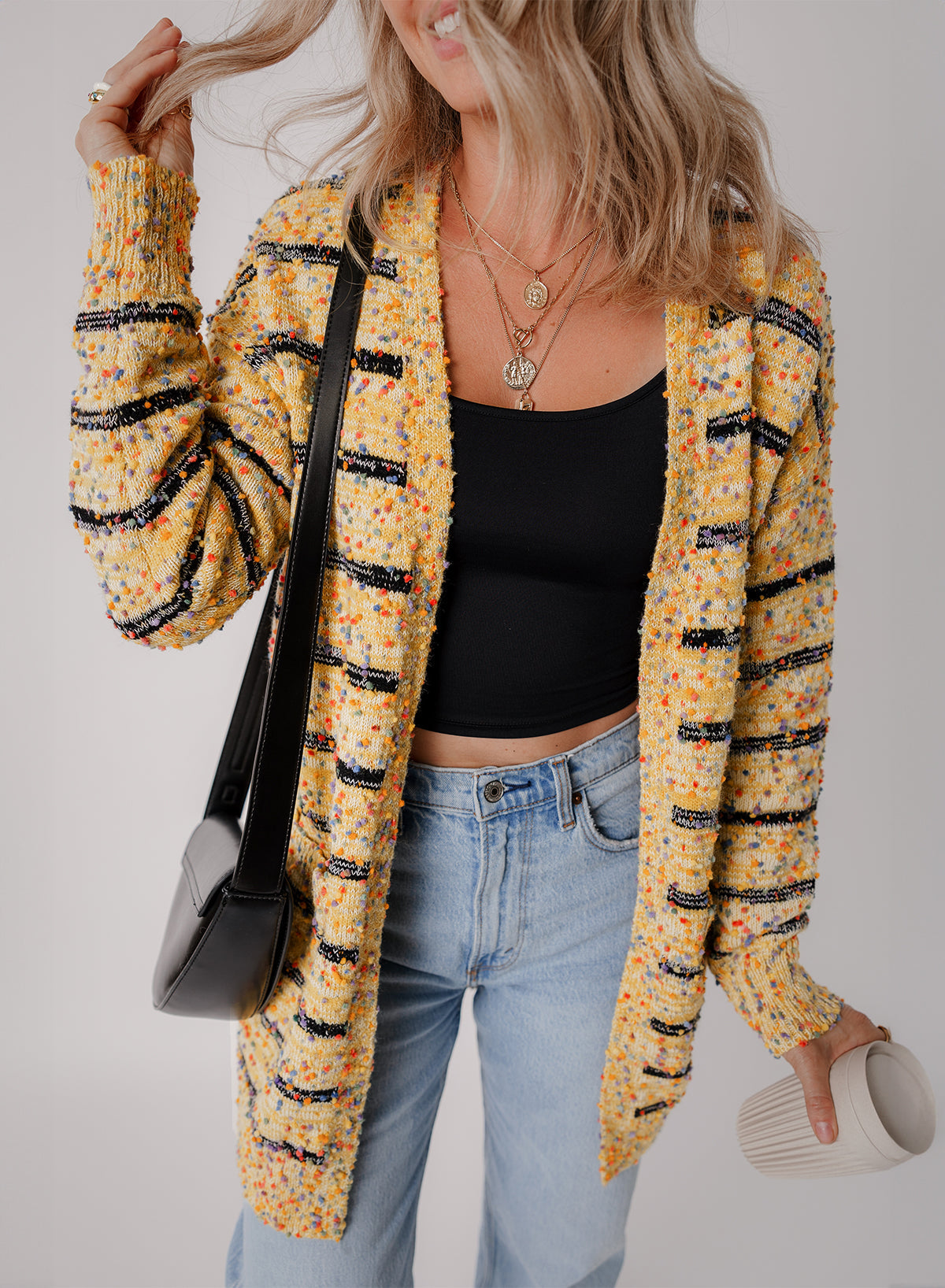 Morgan Pom Pom Knit Cardigan - Threaded Pear