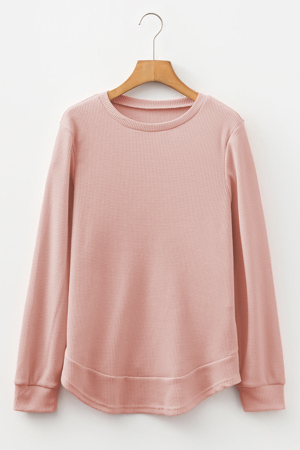 Allison Waffle Long Sleeve Top - Threaded Pear