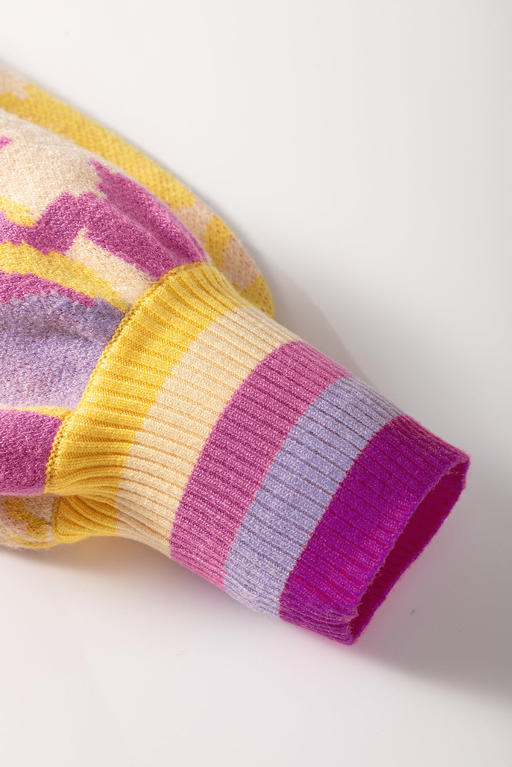 Aria Colorblock Balloon Sleeve Sweater - Threaded Pear