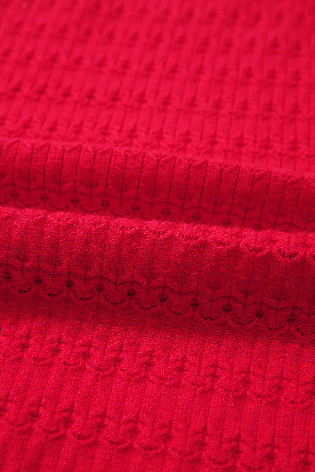 Kay Knit Ribbed Cuffs Crew Neck Sweater - Threaded Pear