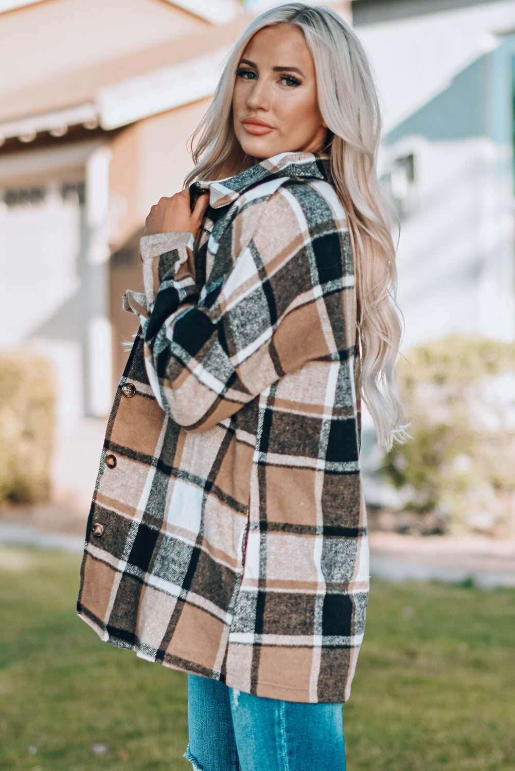 Mia Plaid Print Shirt - Threaded Pear