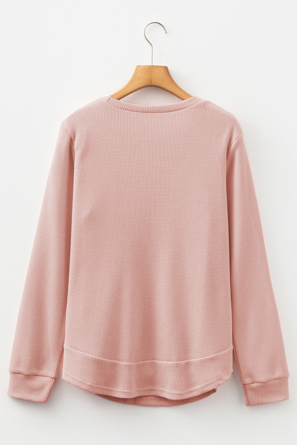 Allison Waffle Long Sleeve Top - Threaded Pear