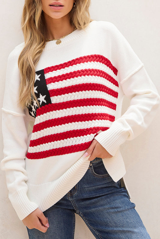 Lakelyn American Flag Sweater - Threaded Pear