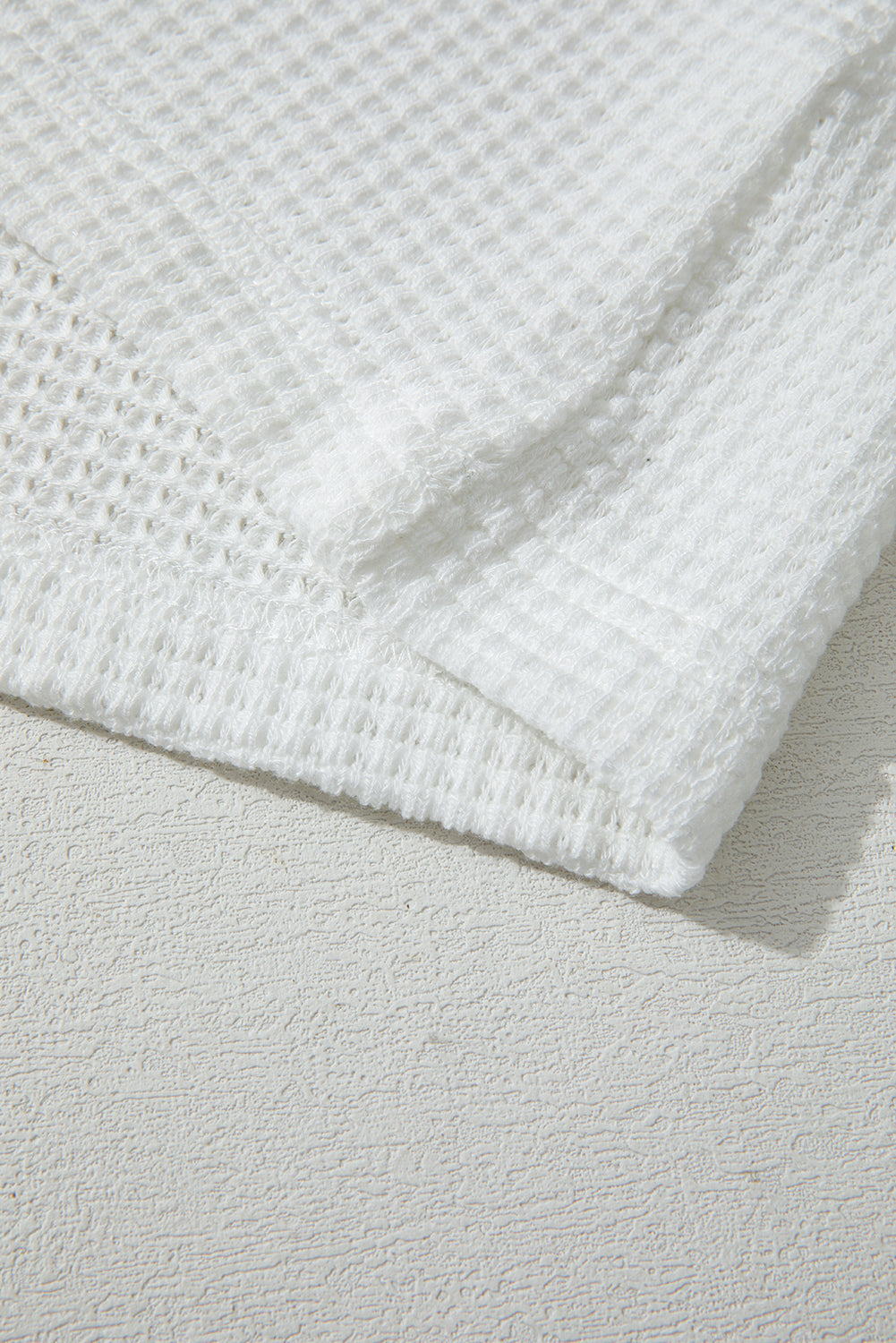 Pink Stripe Leopard Patchwork Waffle Knit Buttoned Plus Size Hoodie - Threaded Pear