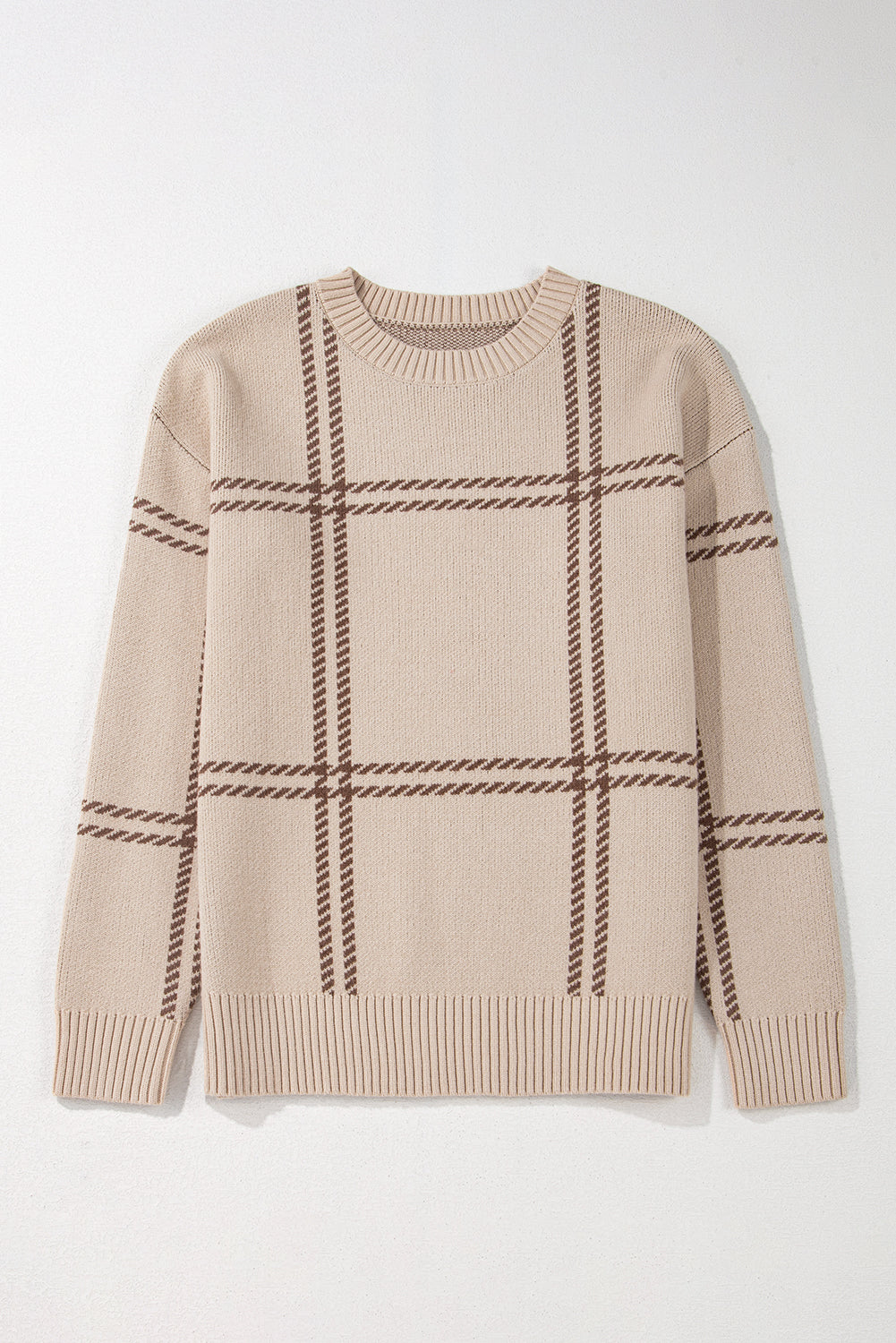 Madison Knitted Drop Shoulder Sweater - Threaded Pear