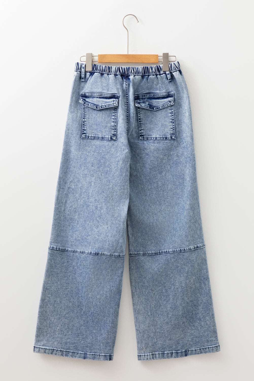 Abigail Drawstring Elastic Waistband Jeans - Threaded Pear
