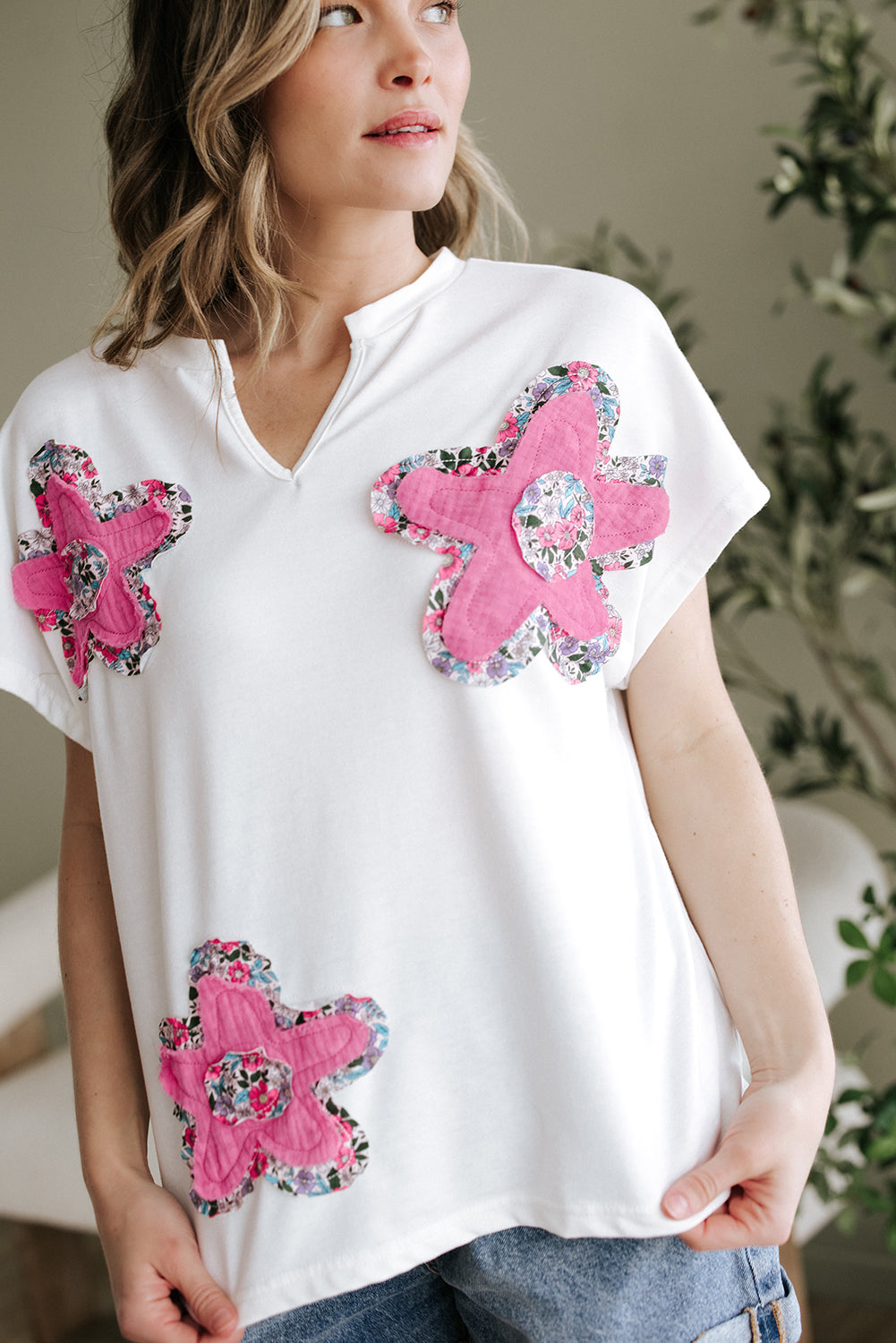 Fallon Floral Dolman Sleeve Top - Threaded Pear