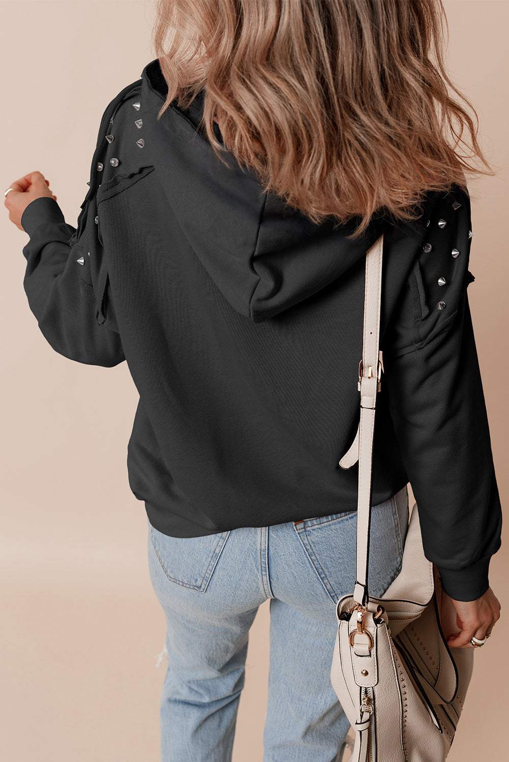 Sofia Stud Raglan Sleeve Hoodie - Threaded Pear