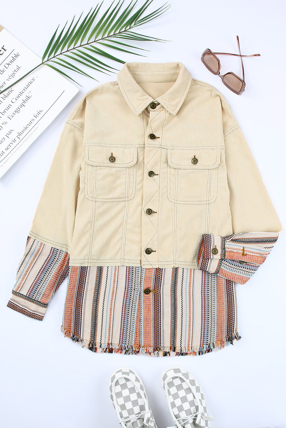 Lyla Button Up Corduroy Jacket - Threaded Pear