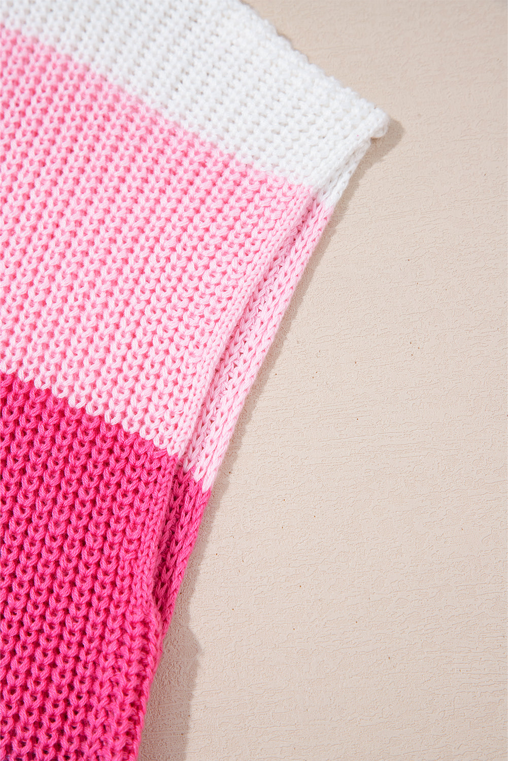 Elliot Color Block Notch V Neck Sweater Top - Threaded Pear