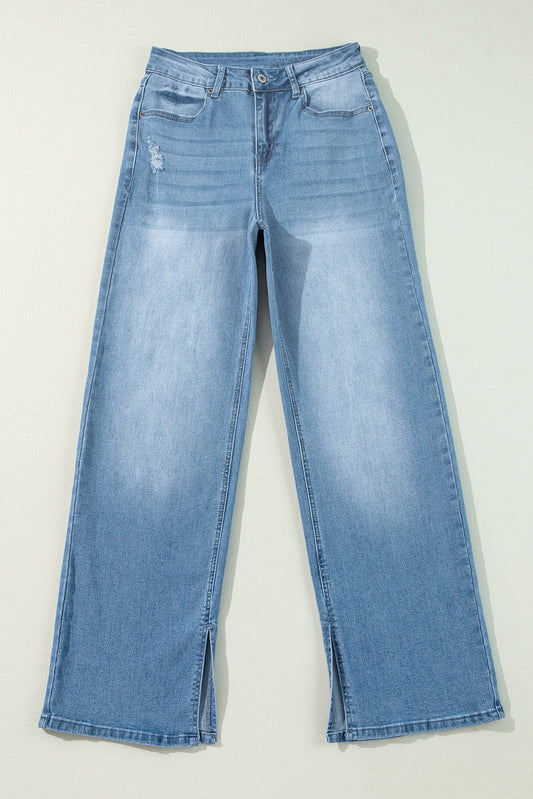 Dream Slit Leg Straight Jeans