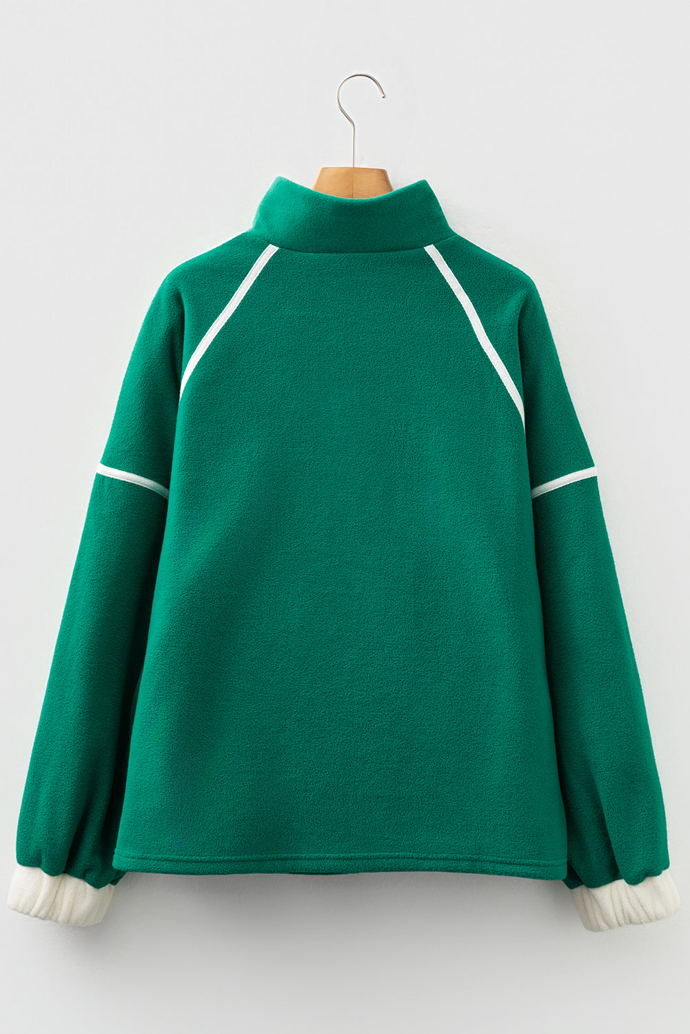 Ava Contrast Trim Fleece Plus Sweatshirt - Threaded Pear