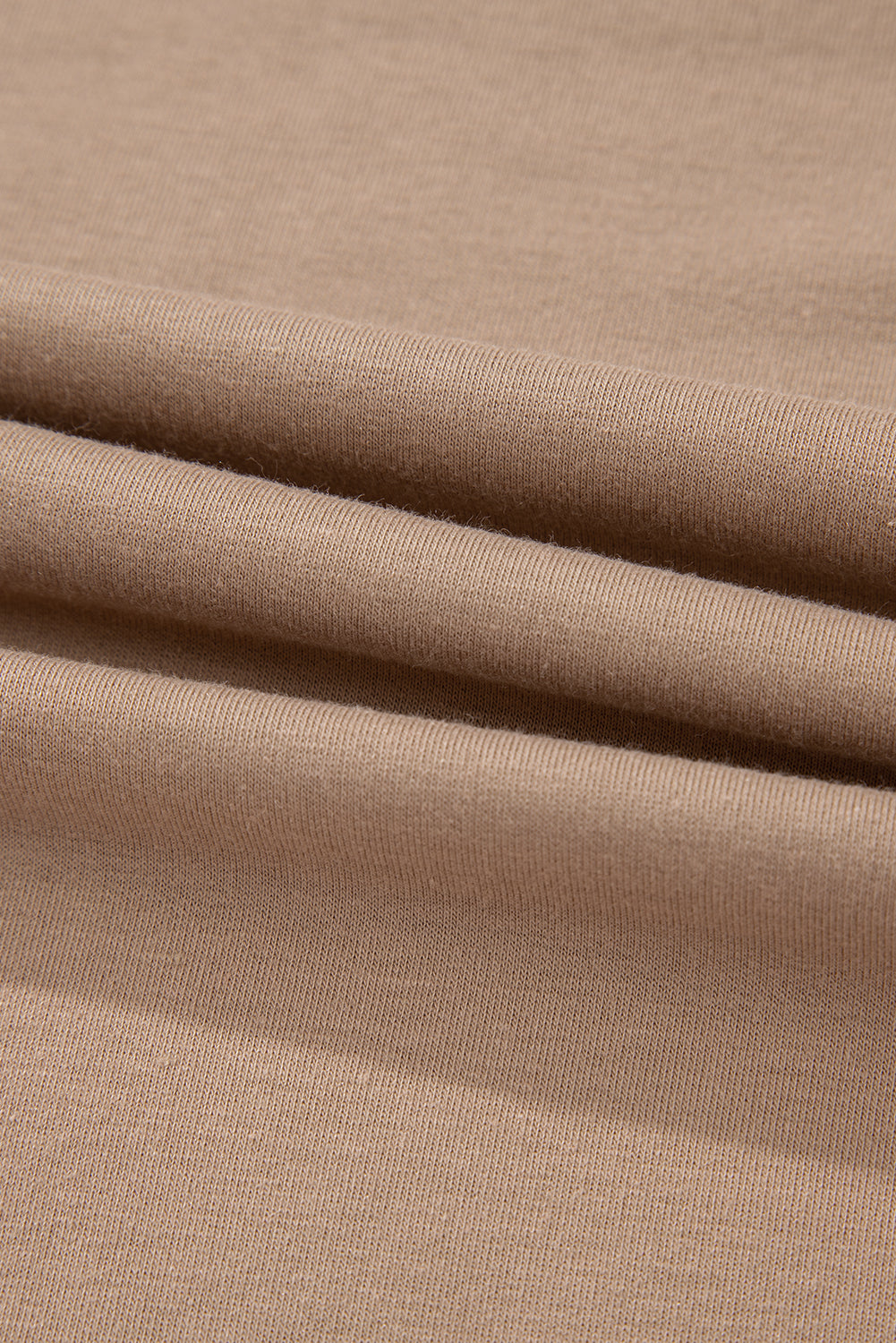 Light French Beige Flower Striped Patchwork Puff Sleeve Loose PLUS Sweatshirt - Threaded Pear