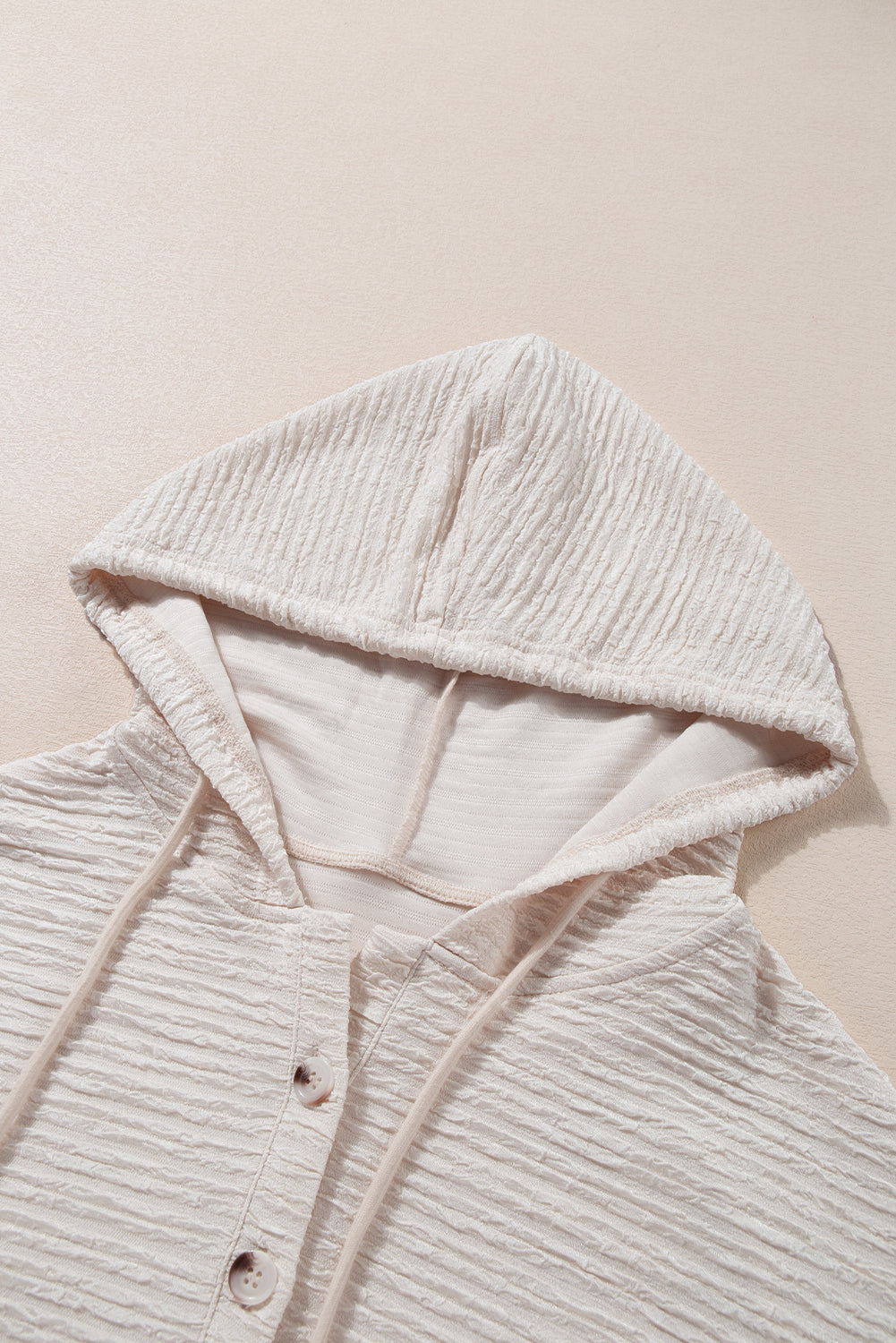 Madison Textured Drawstring Henley Hoodie - Threaded Pear
