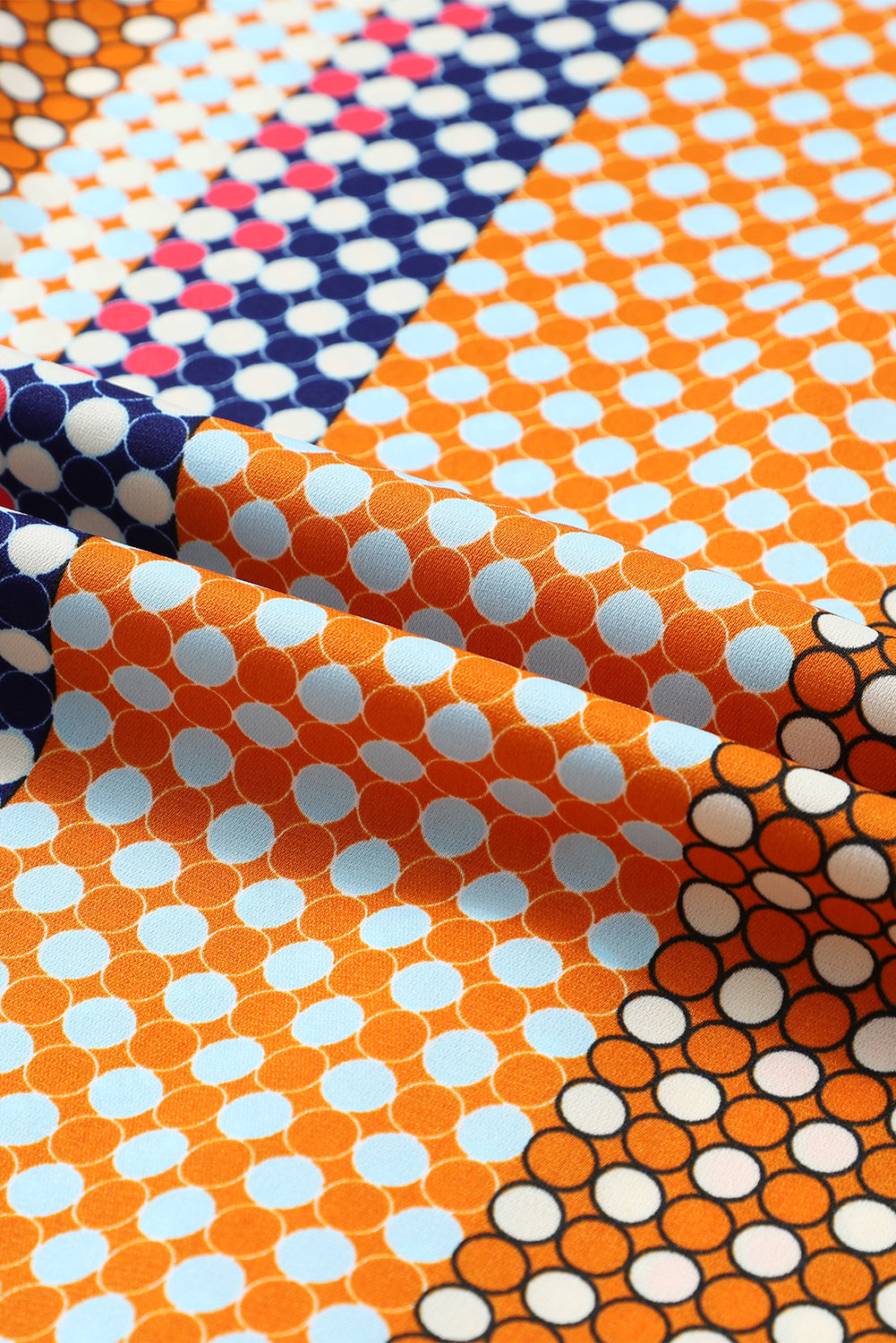 Brown Dot Print Long Sleeve Button Down Shift PLUS Shirt