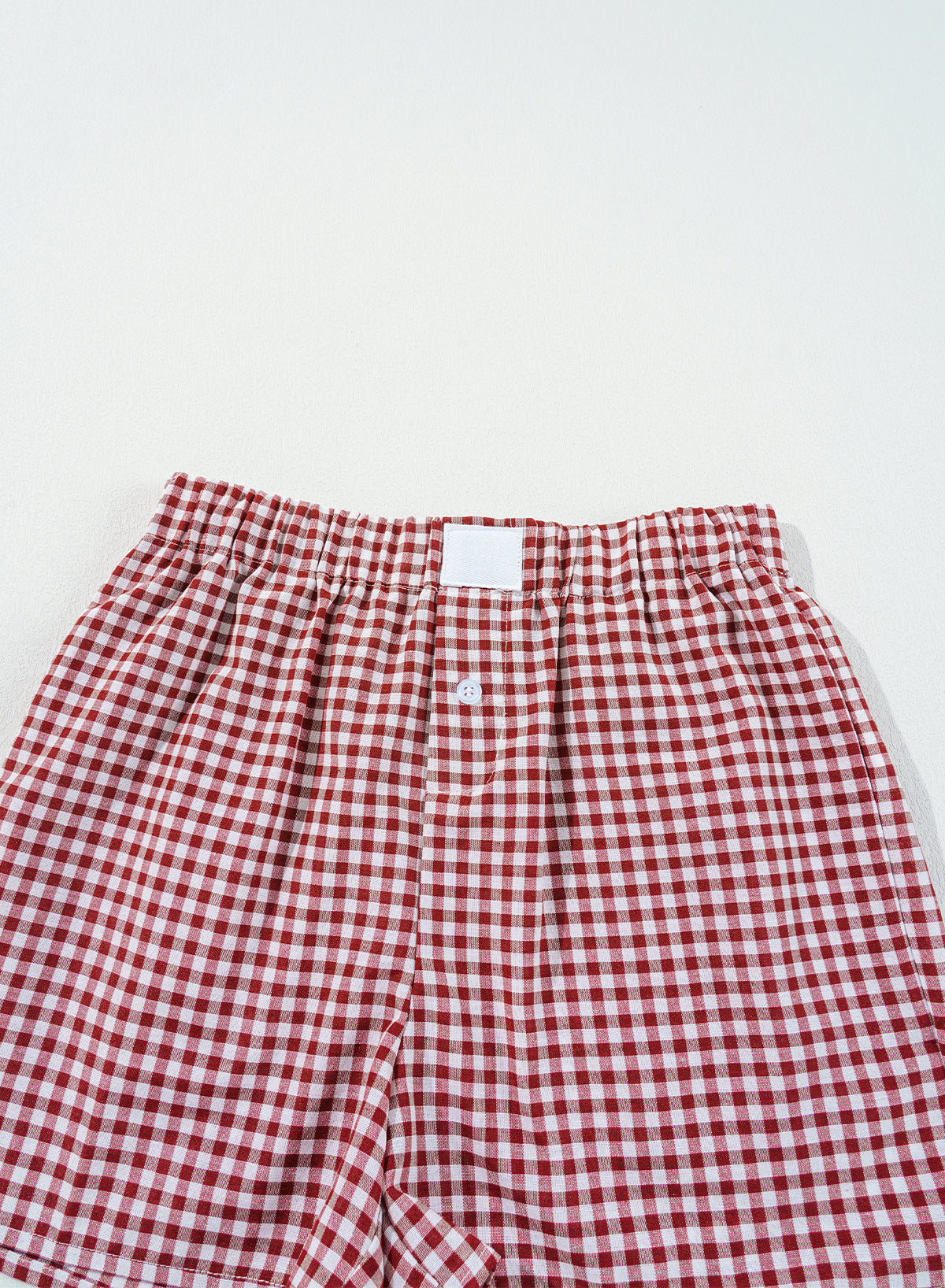 Gingham High Waist Shorts - Threaded Pear