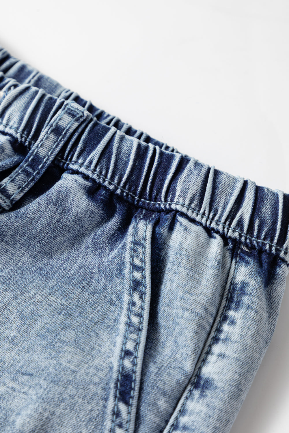 Abigail Drawstring Elastic Waistband Jeans - Threaded Pear