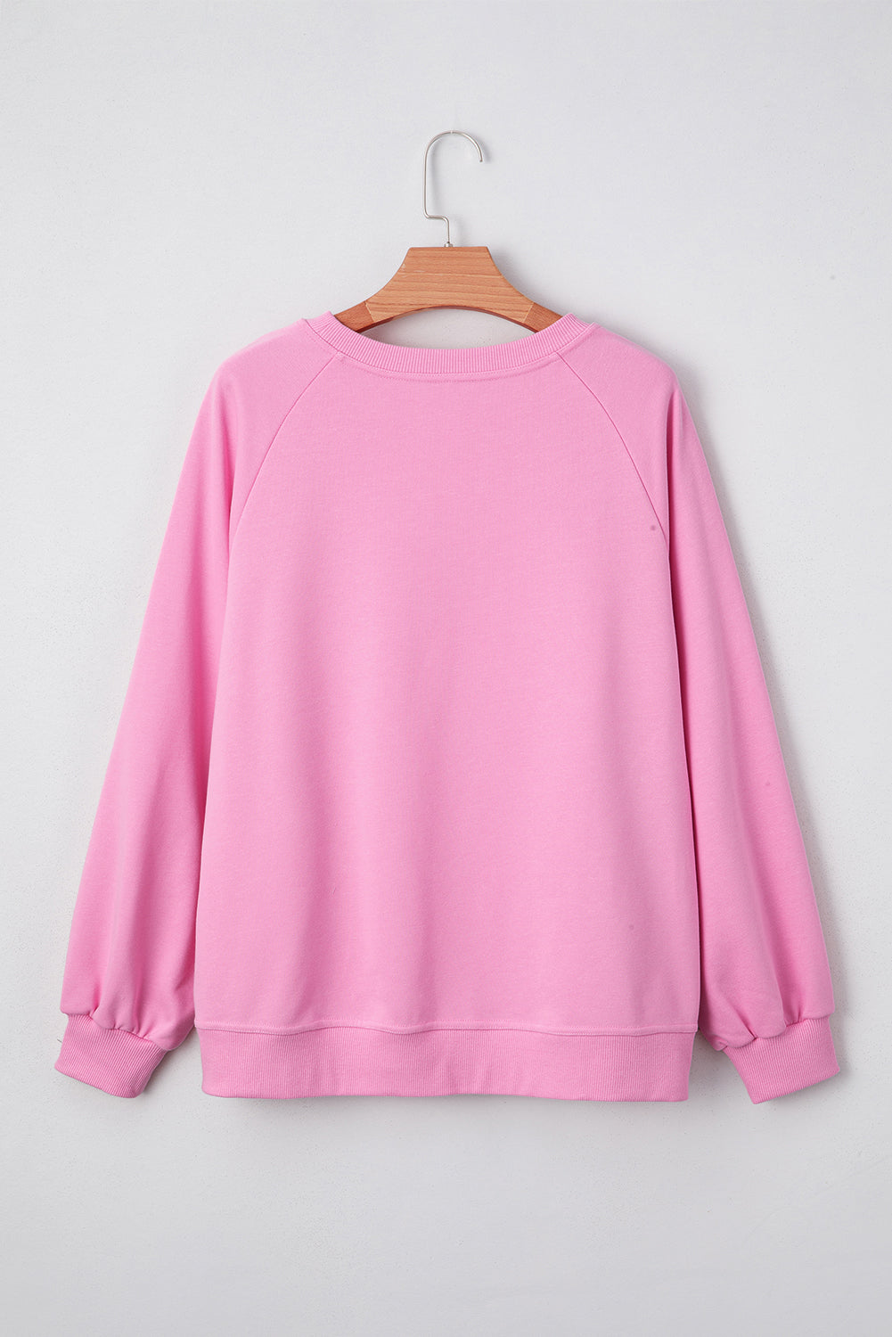 Lilah Lace Patched Raglan Sleeve Loose Fit Sweatshirt - Threaded Pear