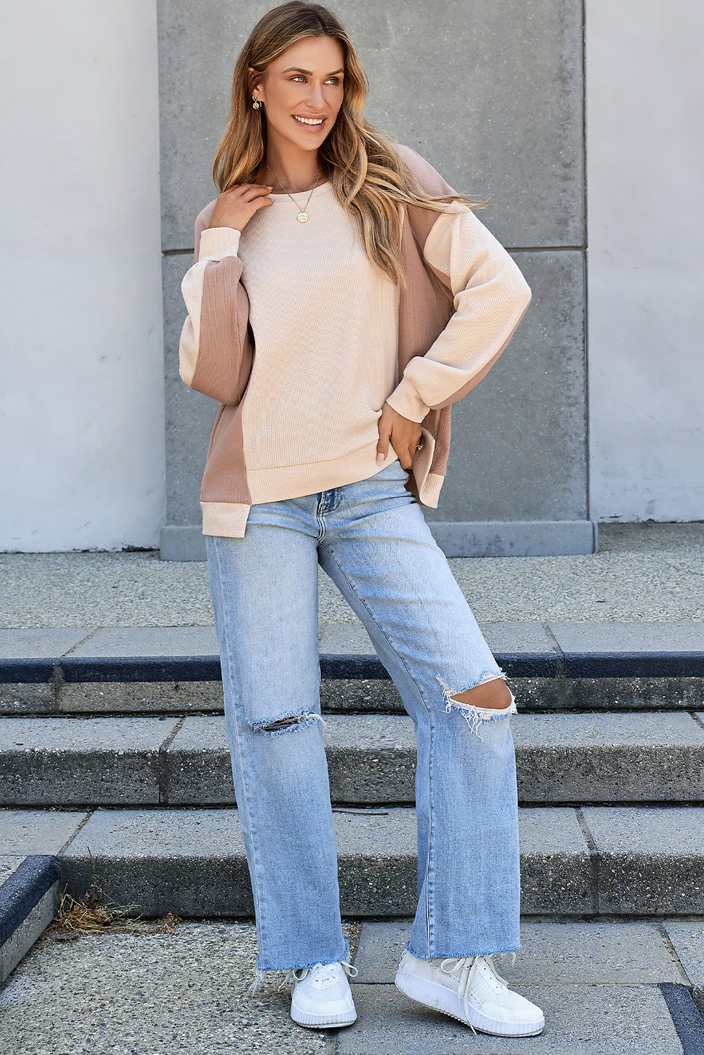 Lavender Low Raglan Sleeve Sweatshirt