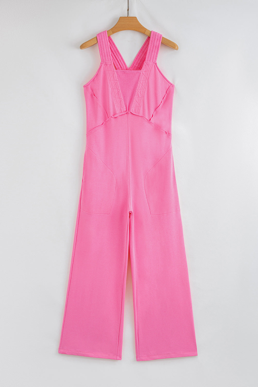 Scarlett Wide Leg Loose Jumpsuit - Threaded Pear