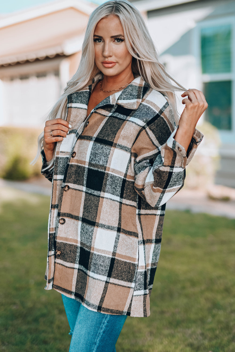 Mia Plaid Print Shirt - Threaded Pear