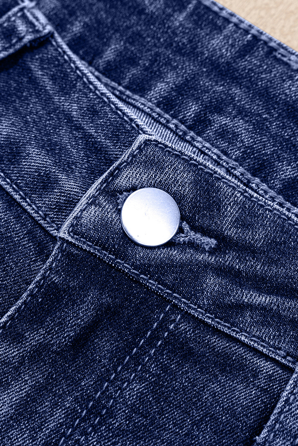 Jacy Cuffs Distressed Straight High Waist Jeans - Threaded Pear