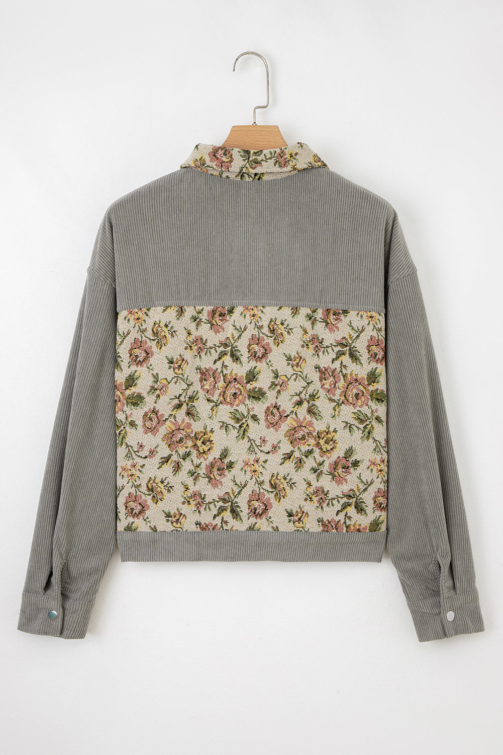 Evelyn Retro Floral Patchwork Shirt - Threaded Pear