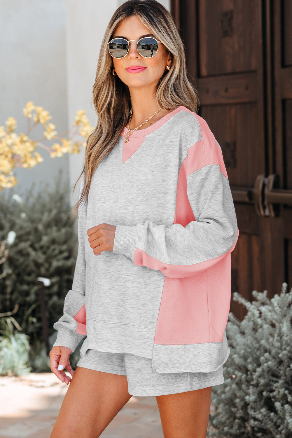 Charlie Raw Hem Pullover and Casual Shorts Set - Threaded Pear