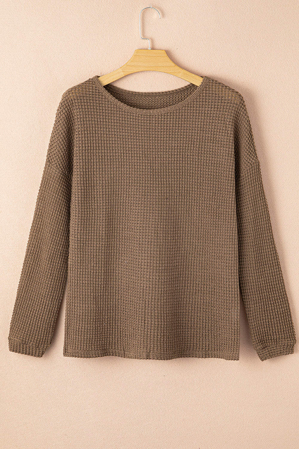 Avery Knit Drop Shoulder Long Sleeve Top - Threaded Pear