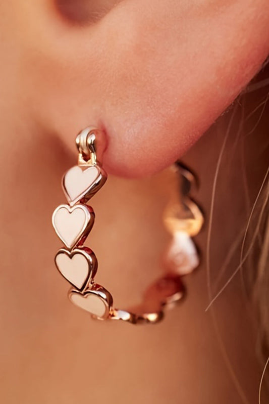Heart Shape Small Hook Earrings - Threaded Pear