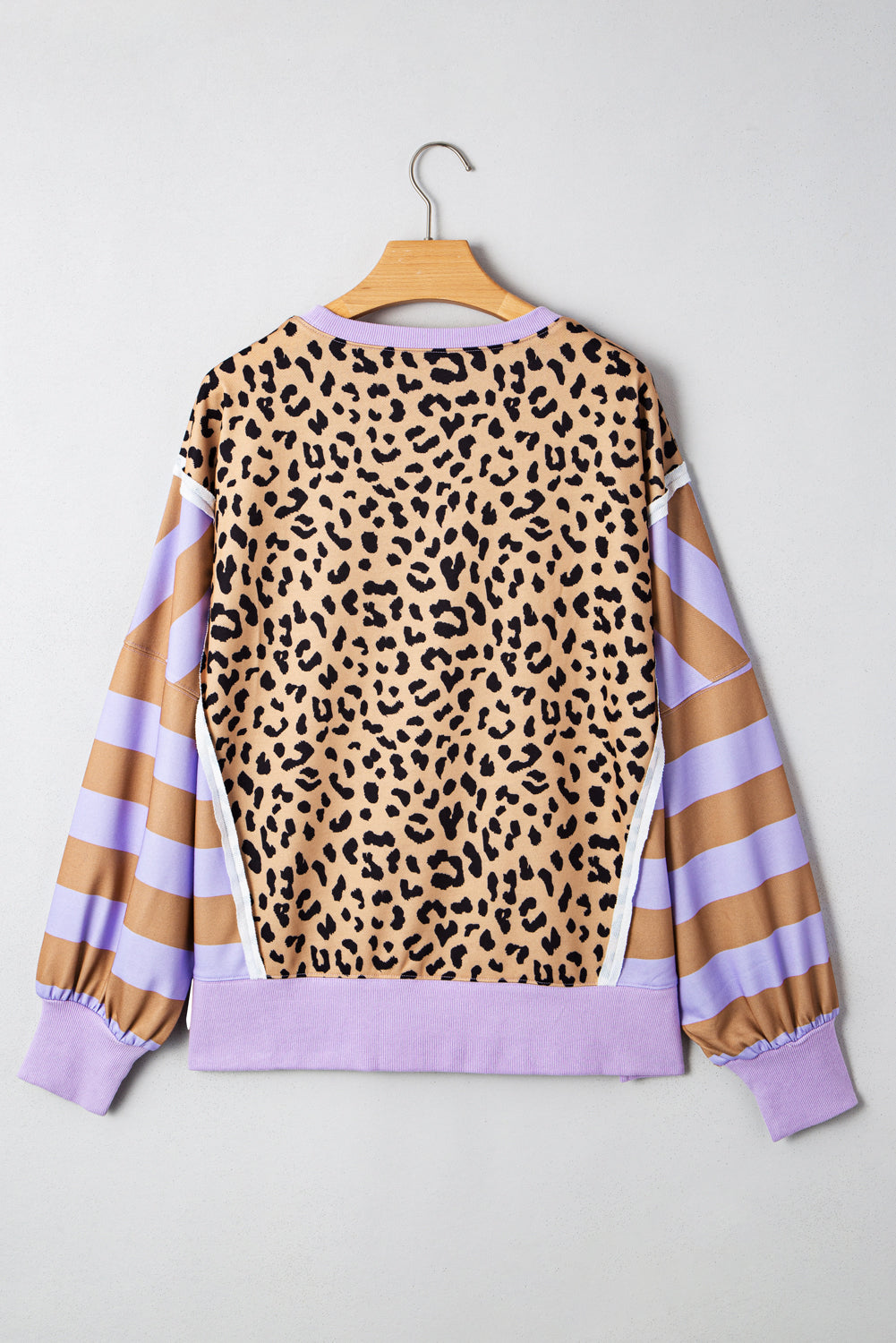Olivia Stripe Leopard Casual Sweatshirt - Threaded Pear