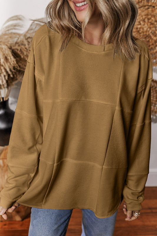 Ava Drop Shoulder Baggy Sweatshirt - Threaded Pear