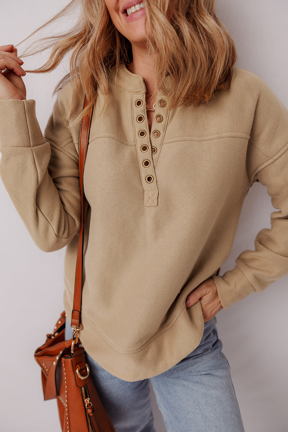 Elina French Grommet Detail Sweatshirt