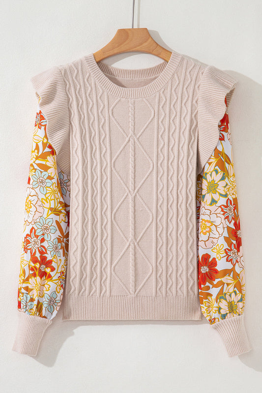 Harper Floral Sleeve Patchwork Sweater