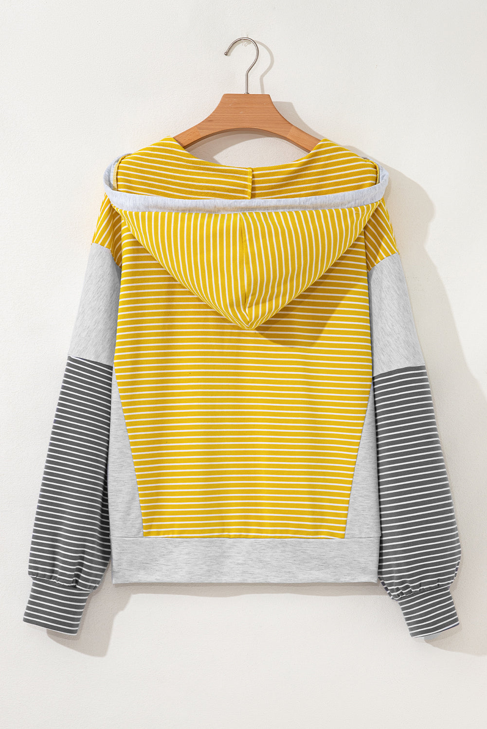 Margot Stripe Drawstring Loose Fit Hooded Top - Threaded Pear