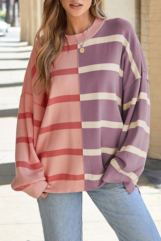 Araya Stripe Oversized Sweater - Threaded Pear