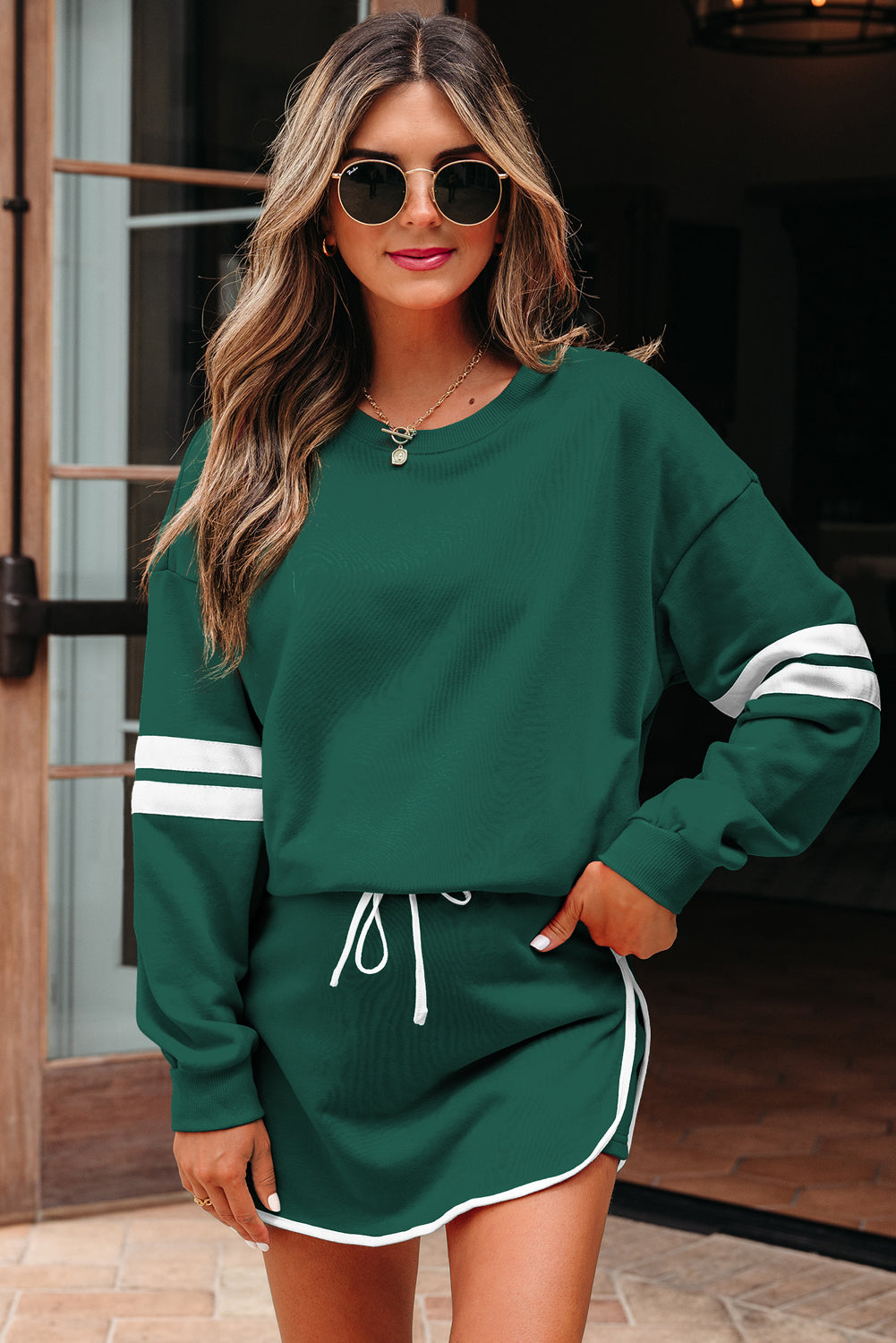 Sophia Shoulder Pullover Mini Skirt