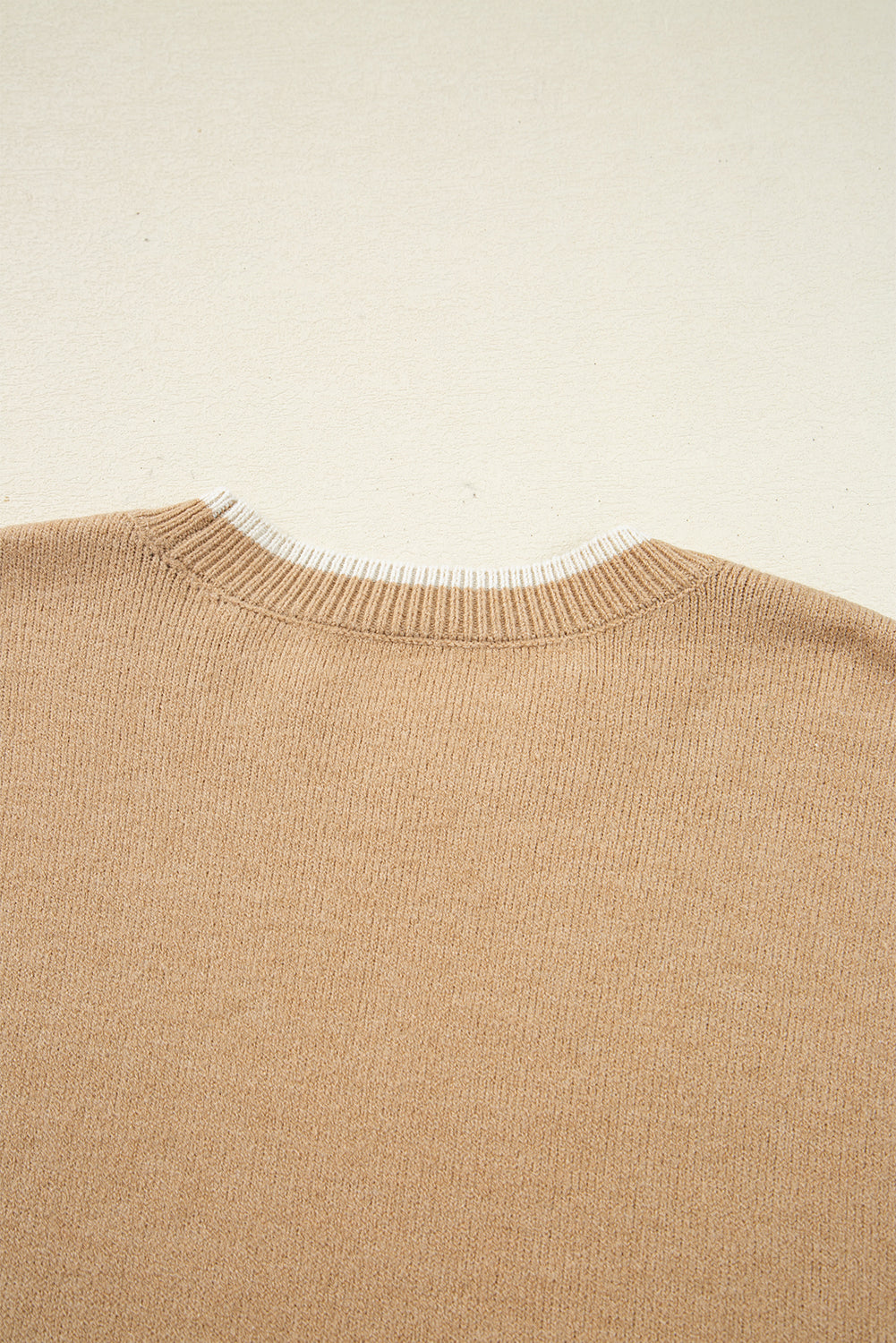 Ava Cuff Contrast Trim Sweater - Threaded Pear