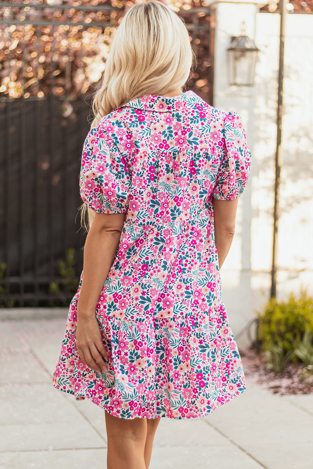 Lindsey Floral Short Sleeve Loose Dress - Threaded Pear