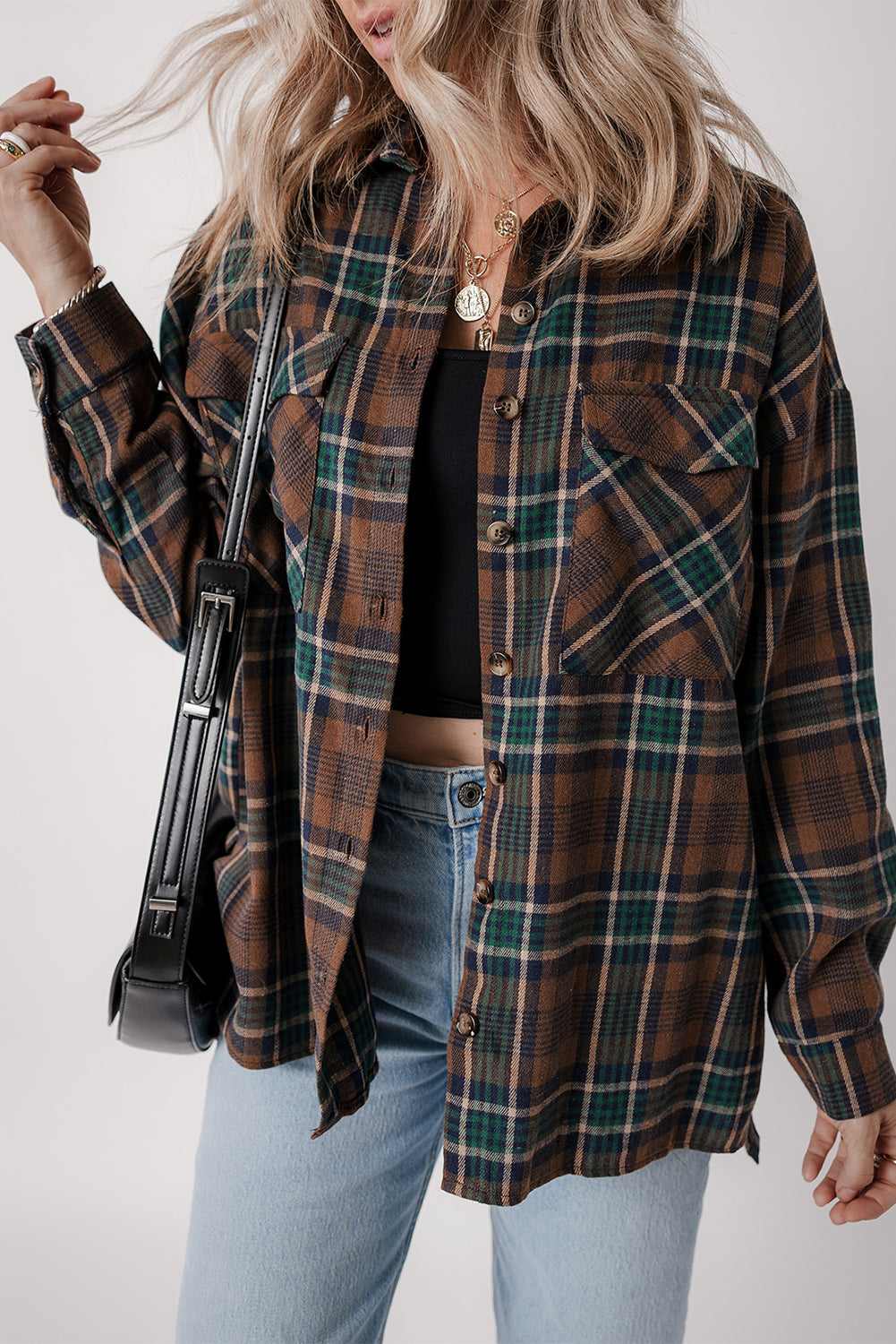 Elizabeth Plaid Print Chest Shirt - Threaded Pear