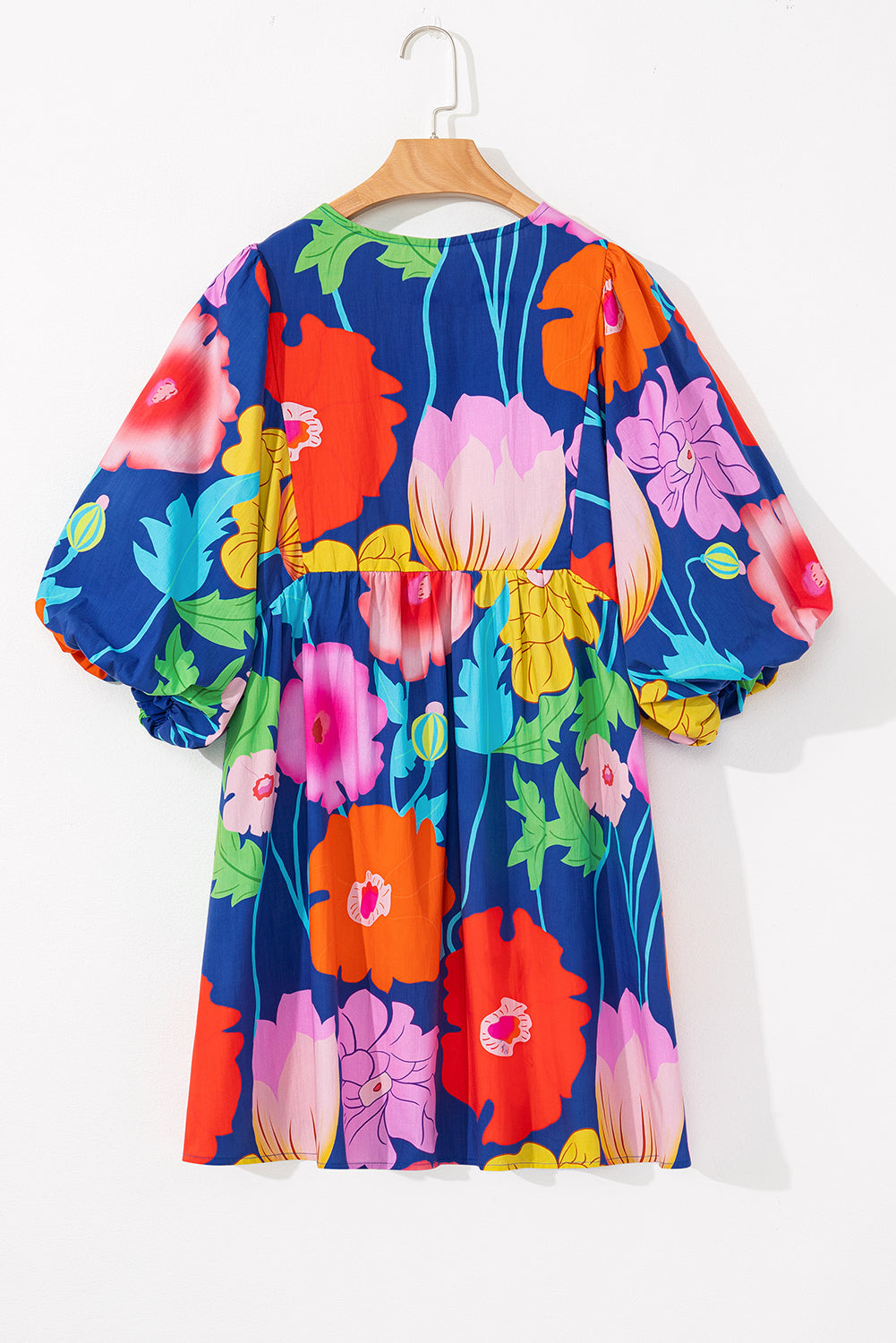 Iyla Floral Split Neck Babydoll Dress - Threaded Pear