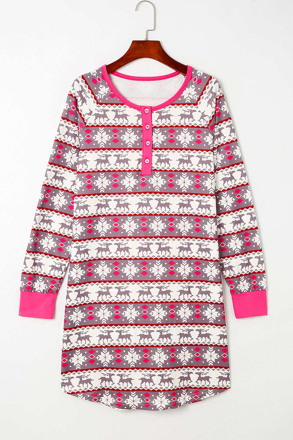 Avery Pattern Henley Pajama Dress - Threaded Pear